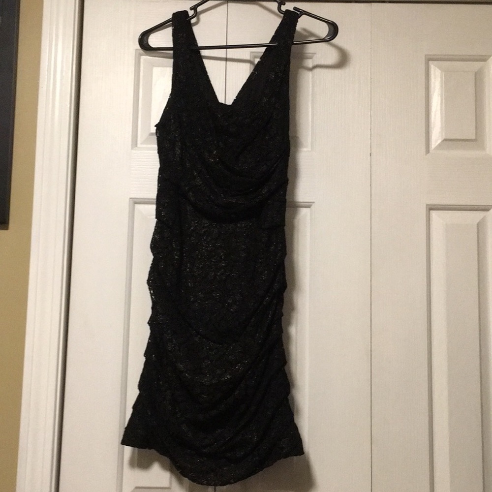 Black ruched dress